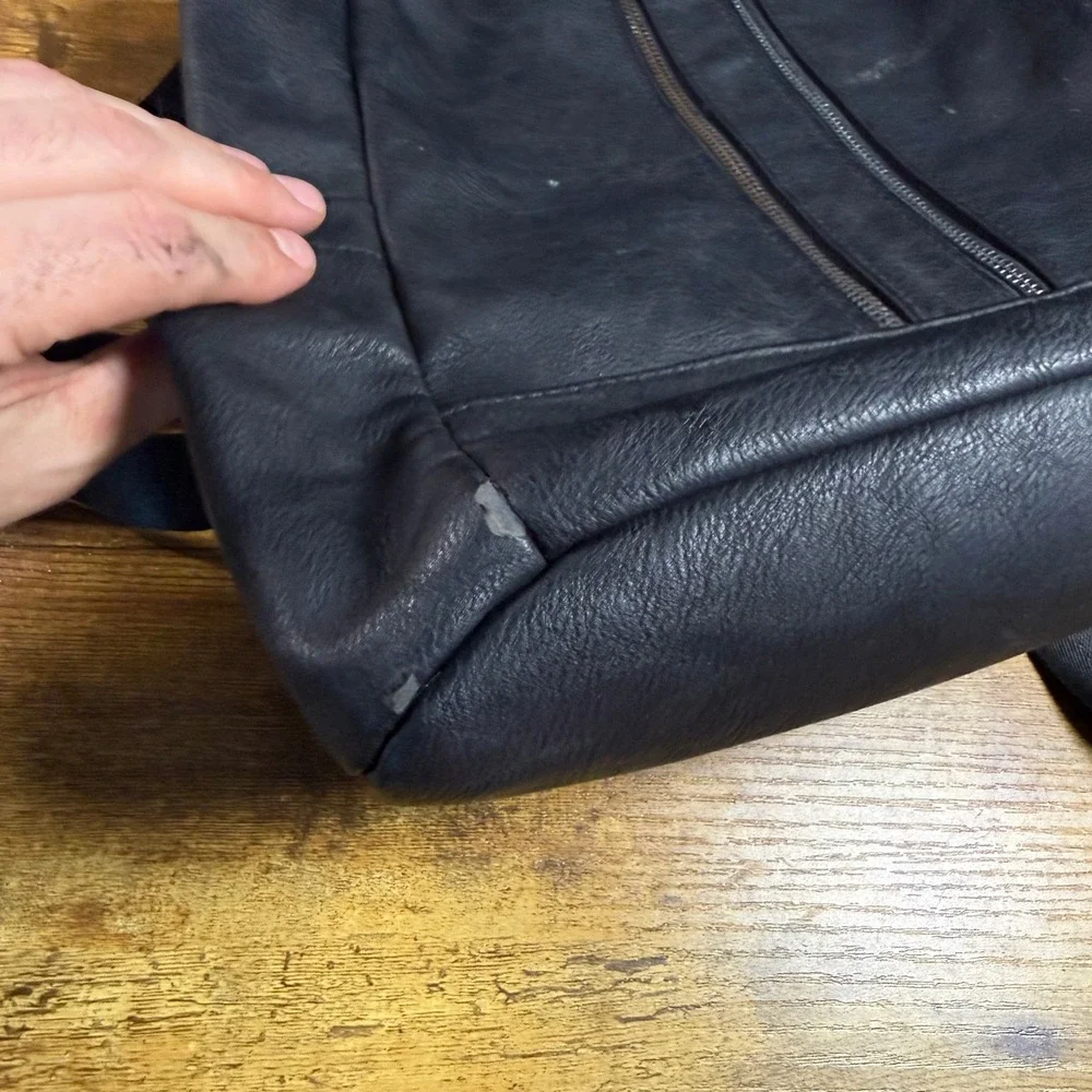 Bromen‎ Anti-Theft Black Vegan Leather Backpack Purse Large Women OS